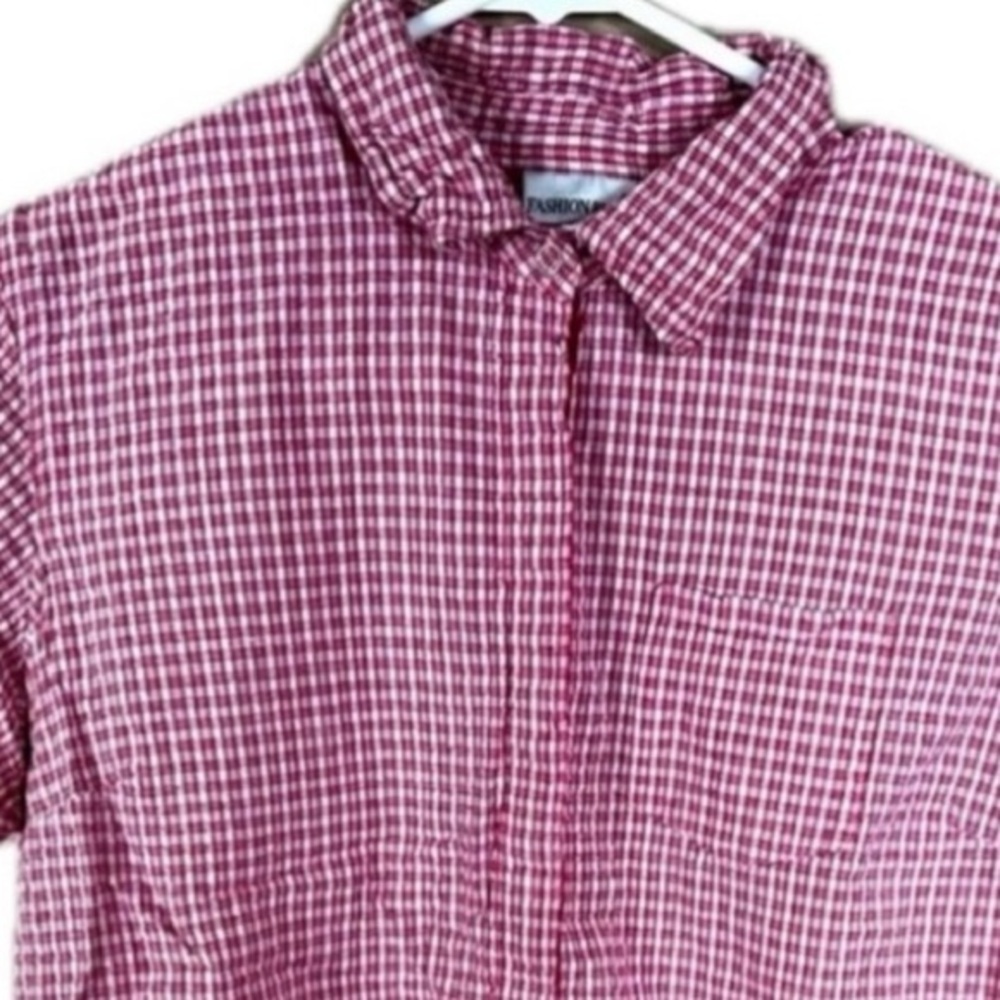 Vintage Fashion Bug Womens plaid short sleeve button down shirt. - Picture 2 of 6